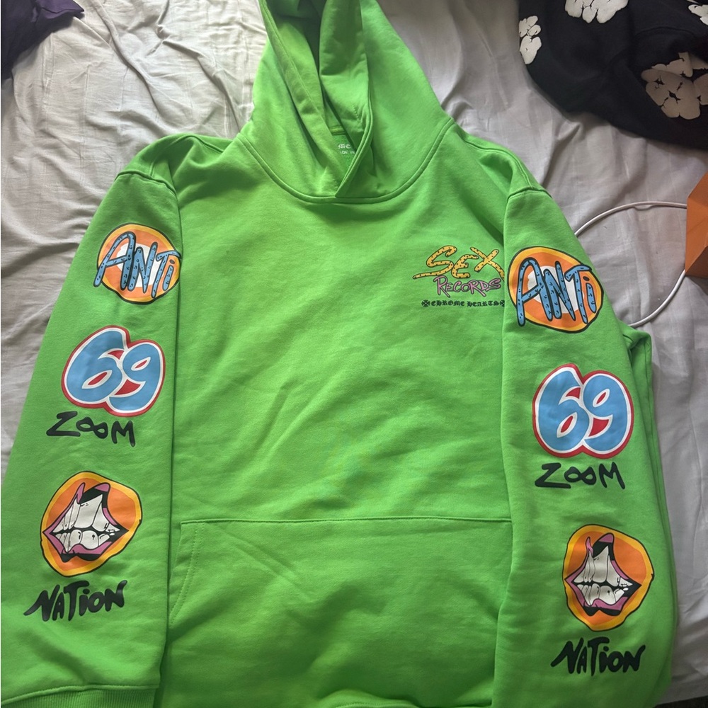 Chrome Hearts Bright Green Graphic Hoodie